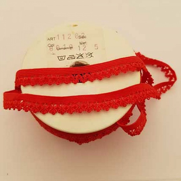 Elastique Fantaisie Rouge 13 mm N&deg;01