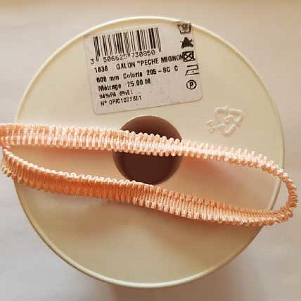 Elastique fantaisie fronc&eacute; 08 mm N&deg;01
