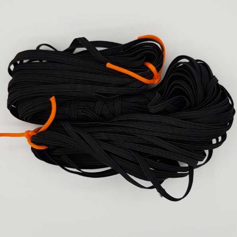 Elastique masque plat 4 mm noir n&deg;03 x 20 m&egrave;tres
