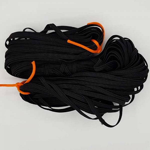 Elastique masque plat 4 mm noir n&deg;03 x 20 m&egrave;tres
