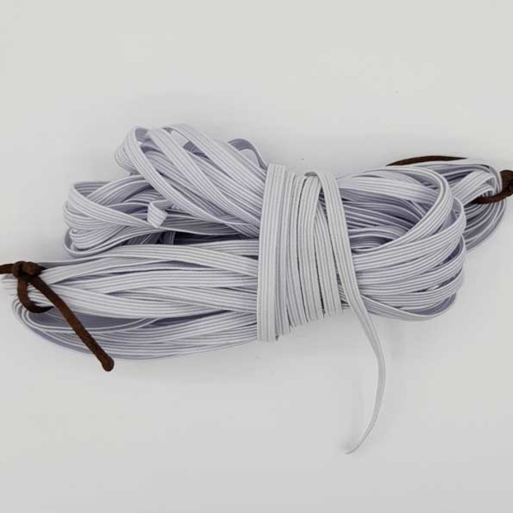 Elastique masque plat 5 mm blanc N&deg;03 x 12 m&egrave;tres - 01