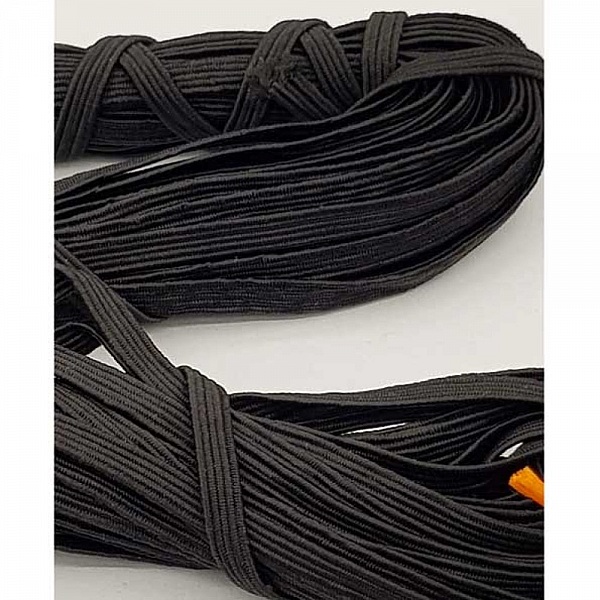 Elastique masque plat 5 mm noir n&deg;03 x 13 m&egrave;tres
