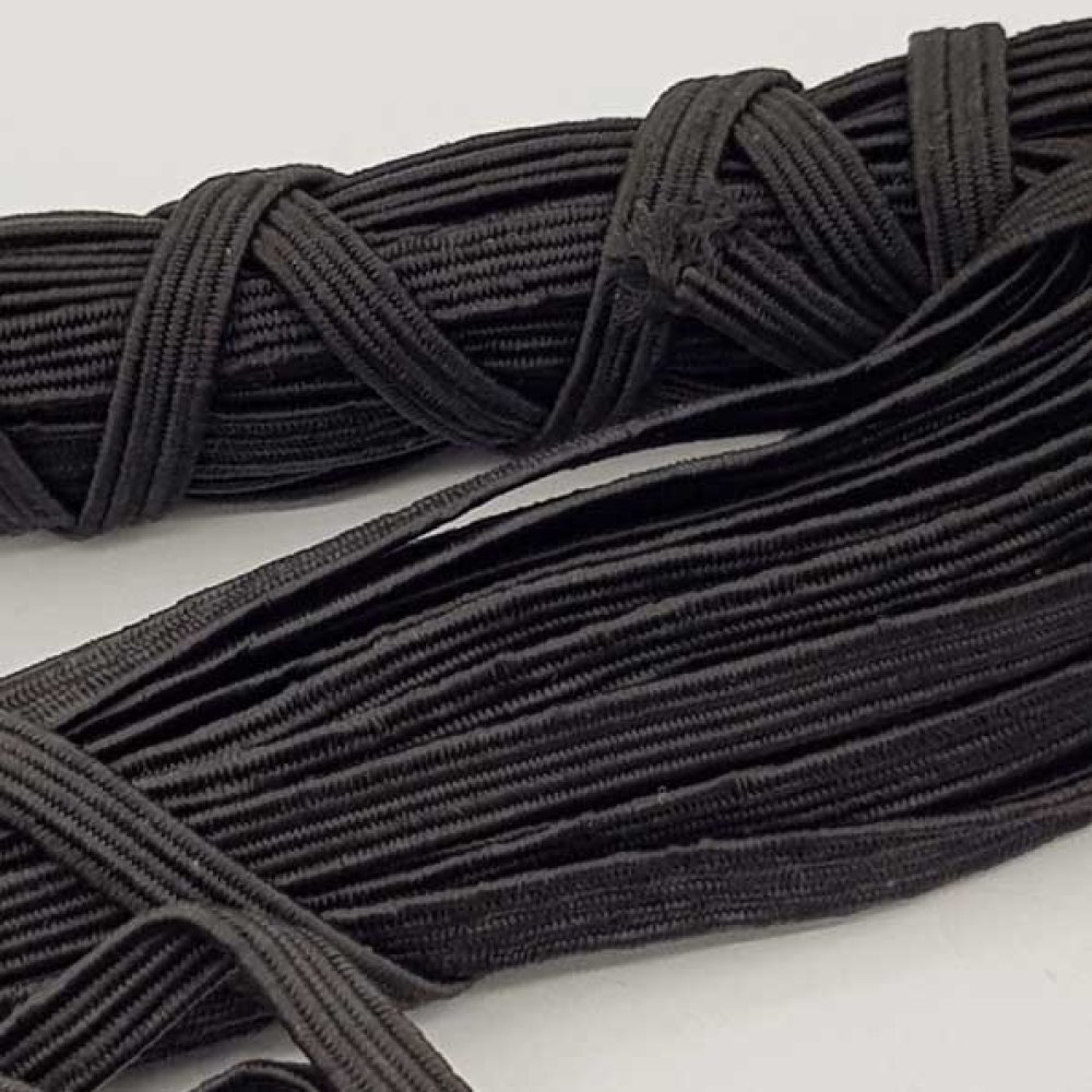 Elastique masque plat 5 mm noir n&deg;03 x 13 m&egrave;tres