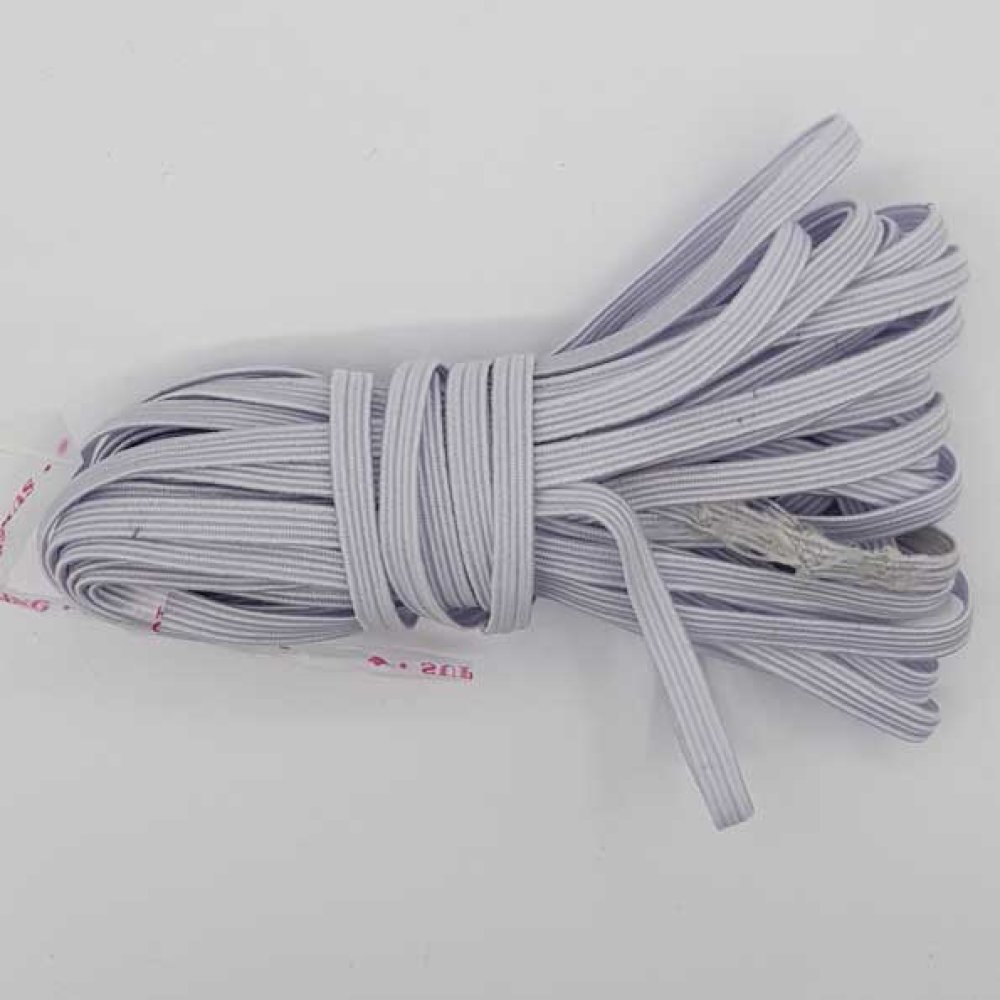 Elastique masque plat 5 mm blanc N&deg;03 x 7.50 m&egrave;tres