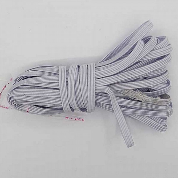 Elastique masque plat 5 mm blanc N&deg;03 x 7.50 m&egrave;tres