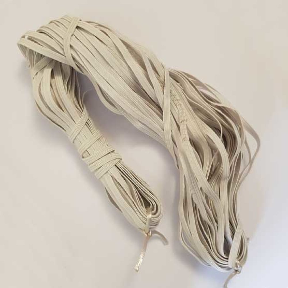 Elastique masque plat 5 mm blanc N&deg;02 x 23 m&egrave;tres