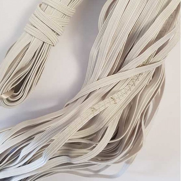 Elastique masque plat 5 mm blanc N&deg;02 x 23 m&egrave;tres