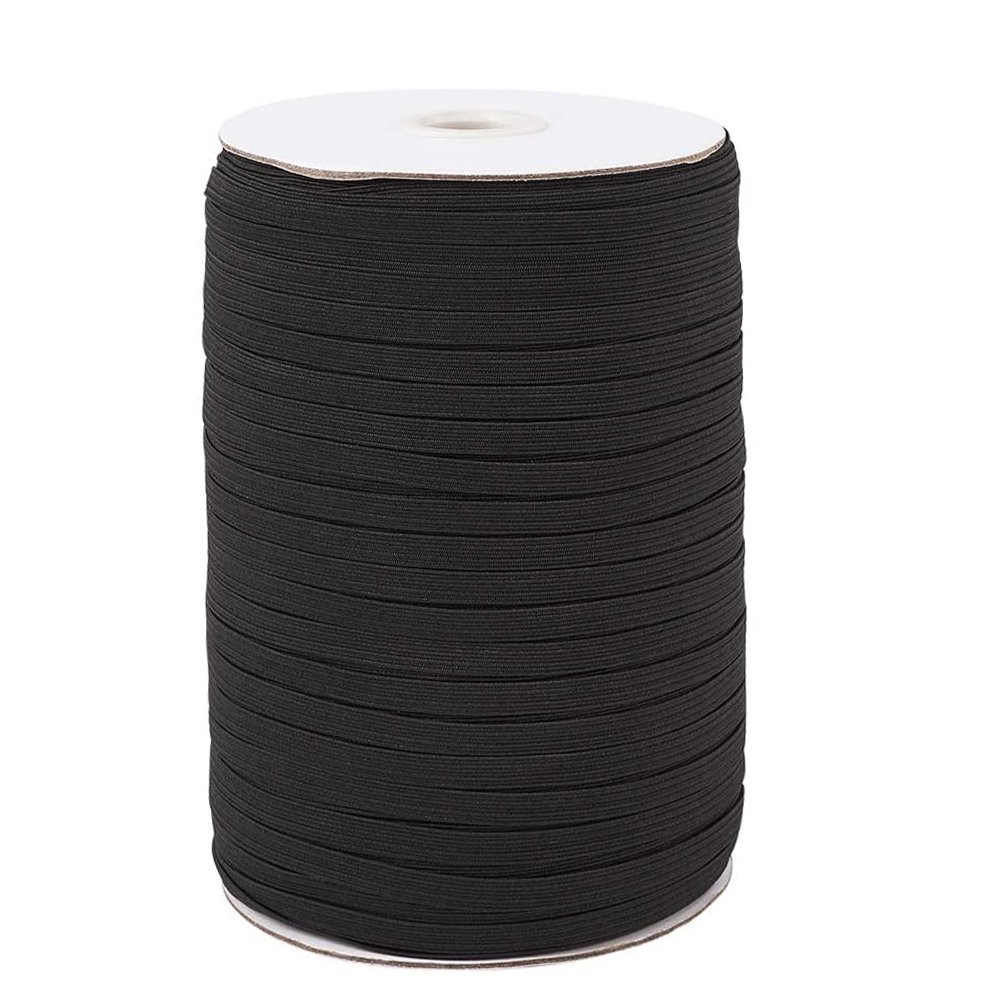 Bobine d'élastique plat noir de 5 mm pour couture.