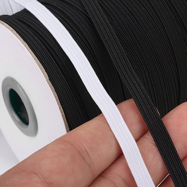 Elastique plat 5 mm x 140 m&egrave;tres Noir