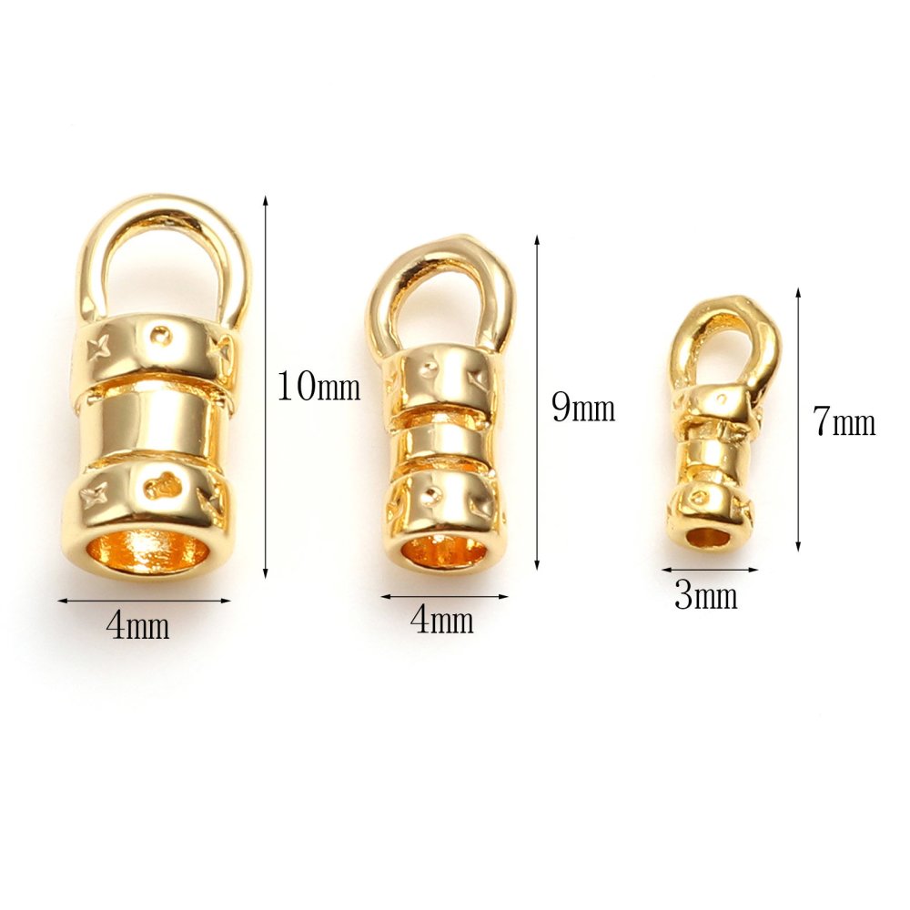Embout Pour Cordon 7 x 3 mm Plaqu&eacute; Or 18K