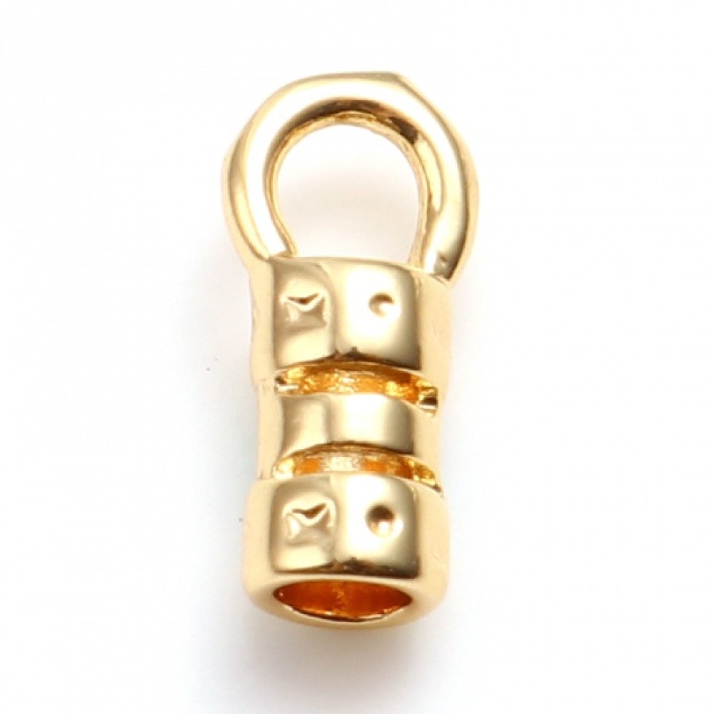 Embout Pour Cordon 7 x 3 mm Plaqu&eacute; Or 18K