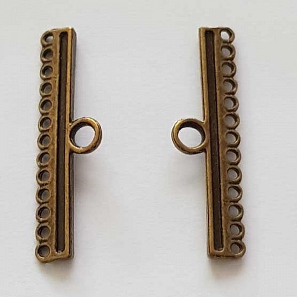 Embout fermoir multi rangs 13 trous Bronze N&deg;01