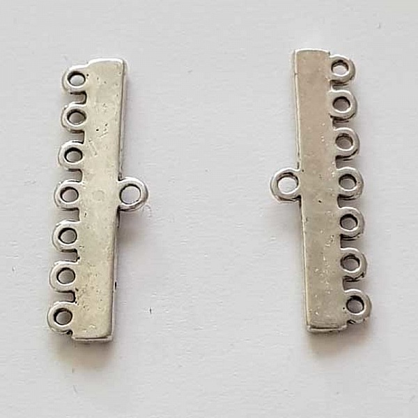 Embout fermoir multi rangs 7 trous Argent N&deg;02