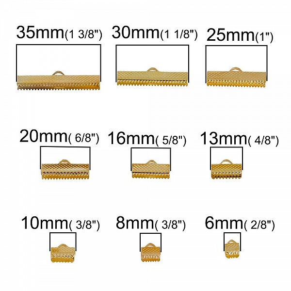 Embout griffe pour cordon 20 x 08 mm Dor&eacute;