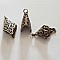 Embout &agrave; coller N&deg;18 Argent 32 x 19 mm