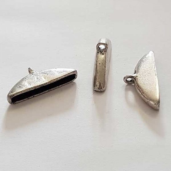 Embout &agrave; coller N&deg;16 Argent 14 x 33 mm