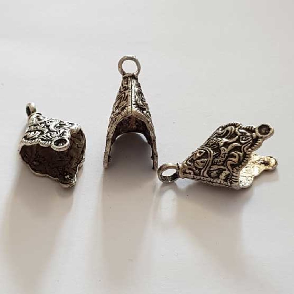 Embout &agrave; coller N&deg;18 Argent 32 x 19 mm