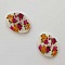 Entre deux fantaisie Ovale &agrave; fleurs 20x14 mm N&deg;02