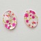 Entre deux fantaisie Ovale &agrave; fleurs 20x14 mm N&deg;06-02