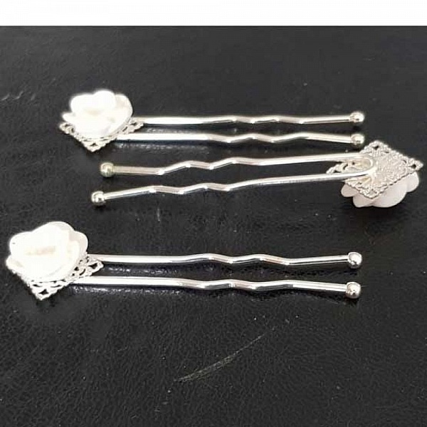 Epingle &agrave; cheveux Blanc mariage N&deg;04