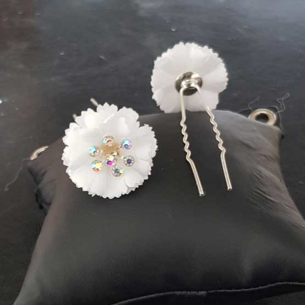 Epingle &agrave; cheveux Blanc mariage N&deg;06