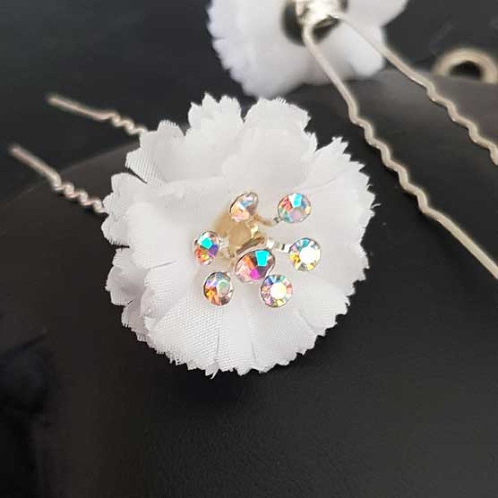 Epingle &agrave; cheveux Blanc mariage N&deg;06