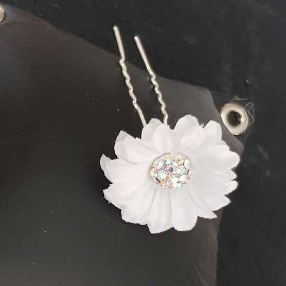Epingle &agrave; cheveux Blanc mariage N&deg;08