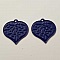 Estampe N&deg;04 Feuille Bleu 17 x 17 mm