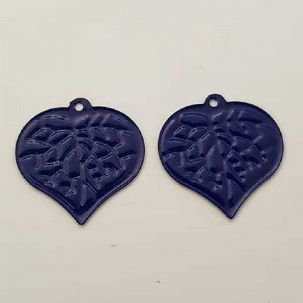 Estampe N&deg;04 Feuille Bleu 17 x 17 mm
