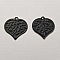 Estampe N&deg;04 Feuille Anthracite 17 x 17 mm