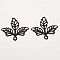 Estampe N&deg;08 Feuille Noir 23 x 25 mm