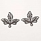 Deux estampes en métal gris forme feuille pour bijoux.