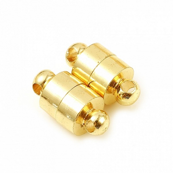 Fermoir Magn&eacute;tique Colonne 12 x 6 mm Plaqu&eacute; Or R&eacute;el 18K