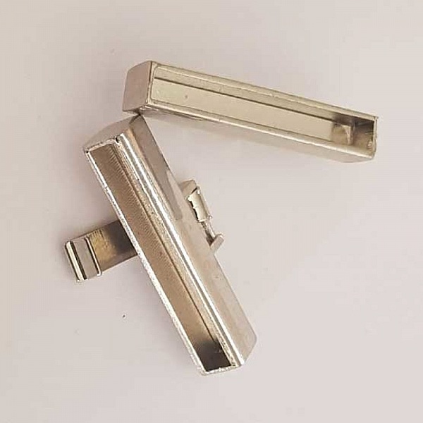 Fermoir Manchette Rectangle Argent&eacute; 35 x 4 mm