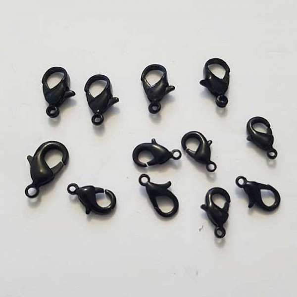 Fermoir Mousqueton Noir Lot 12 Pi&egrave;ces