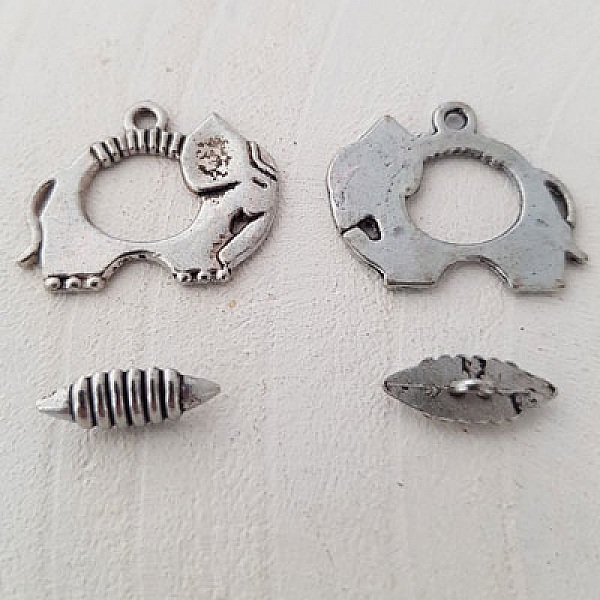 Fermoir Toggle Motif &Eacute;l&eacute;phant Argent N&deg;11