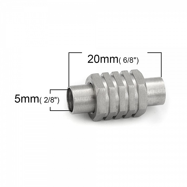 Fermoir aimant&eacute; Inoxydable 05 mm Argent N&deg;01