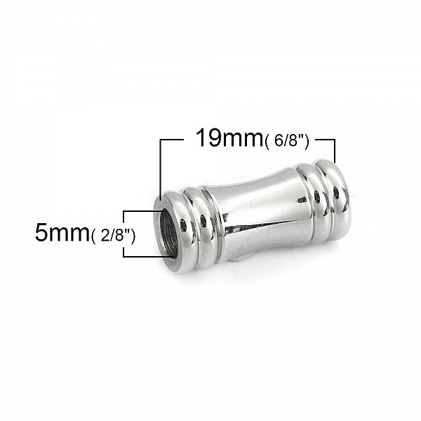 Fermoir aimant&eacute; Inoxydable 05 mm Argent N&deg;02