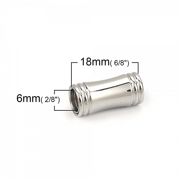 Fermoir aimant&eacute; Inoxydable 06 mm Argent N&deg;03