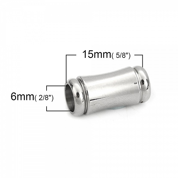 Fermoir aimant&eacute; Inoxydable 06 mm Argent N&deg;04