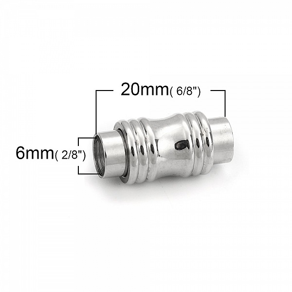 Fermoir aimant&eacute; Inoxydable 06 mm Argent N&deg;05