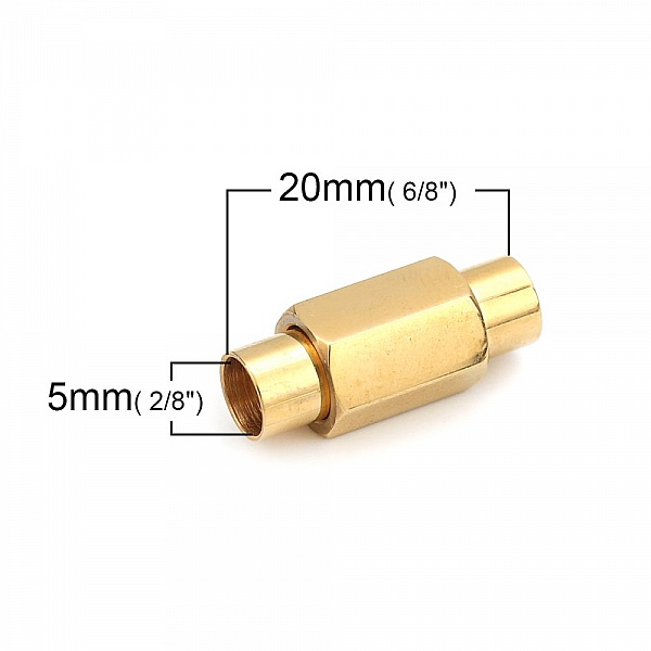 Fermoir aimant&eacute; Inoxydable 05 mm Dor&eacute; N&deg;01