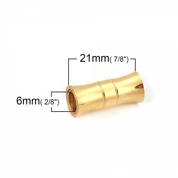 Fermoir aimant&eacute; Inoxydable 06 mm Dor&eacute; N&deg;06