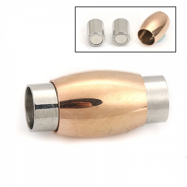 Fermoir aimant&eacute; Inoxydable 06 mm Argent/Champagne N&deg;07