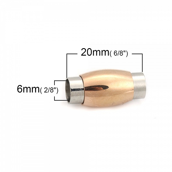 Fermoir aimant&eacute; Inoxydable 06 mm Argent/Champagne N&deg;07