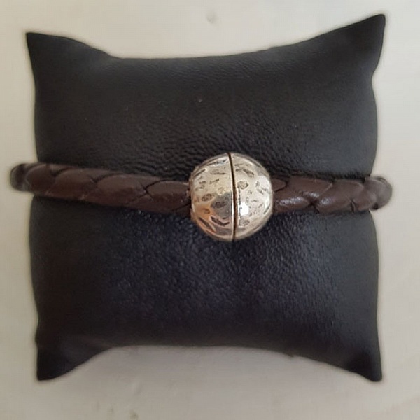Fermoir aimant&eacute; zamak pour cuir Rond 05 mm