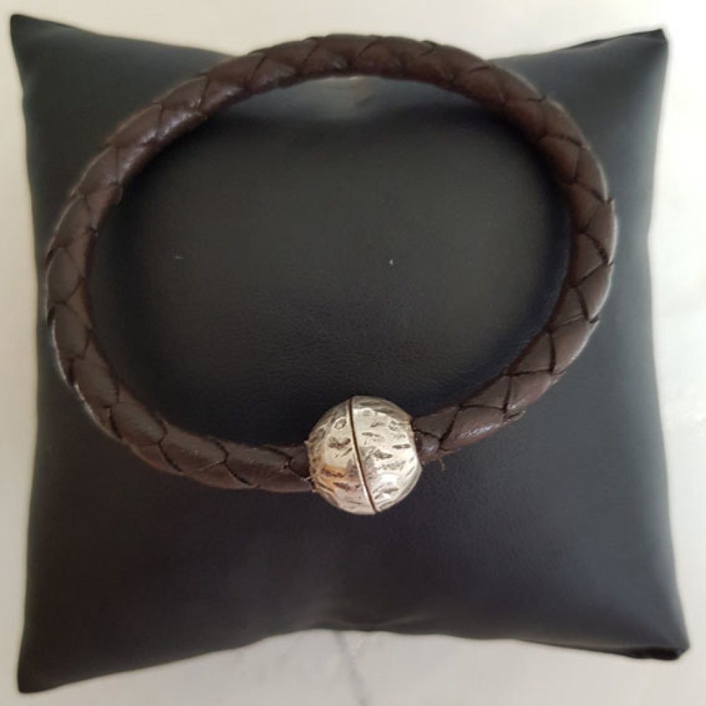 Fermoir aimant&eacute; zamak pour cuir Rond 05 mm