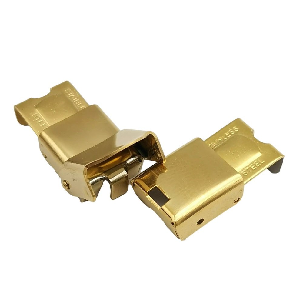 Fermoir clip griffe pour cuir 10 mm de large Dor&eacute;