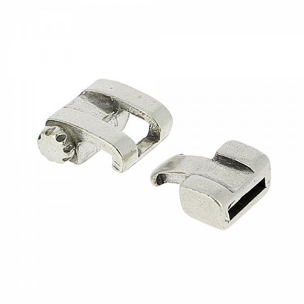 Fermoir crochet zamak pour cuir 10 mm