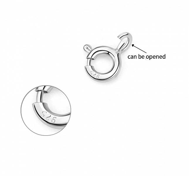 Fermoir rond &agrave; ressort Argent 925 N&deg;02